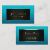 メイクアップアーティスト美しいフレームブルーティール(緑がかった色) グラデーション 名刺 (正面/裏面)