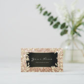 メイクアップアーティスト美しいフローラフレーム金ゴールドグリッター 名刺 (スタンド正面)