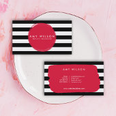 メイクアップアーティスト美しいブロガーストライプソーシャルメディア 名刺