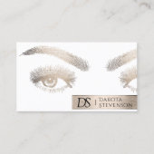 メイクアップアーティスト美しいプロフェッショナル |エレガント金ゴールド 名刺 (正面)