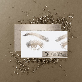 メイクアップアーティスト美しいプロフェッショナル |エレガント金ゴールド 名刺