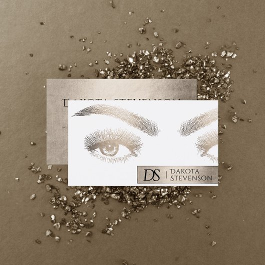 メイクアップアーティスト美しいプロフェッショナル |エレガント金ゴールド 名刺