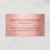 メイクアップアーティスト美しいプロフェッショナル |トレンディーサンゴ 名刺 (裏面)