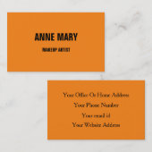 メイクアップアーティスト美しいヘアサロンオレンジカスタム秋 名刺 (正面/裏面)