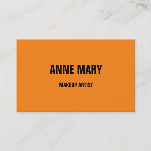 メイクアップアーティスト美しいヘアサロンオレンジカスタム秋 名刺 (正面)