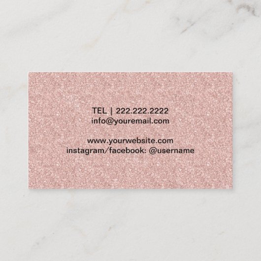 メイクアップアーティスト美しいヘアサロンバラ金ゴールドグリッター 名刺 (裏面)