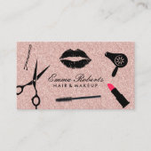 メイクアップアーティスト美しいヘアサロンバラ金ゴールドグリッター 名刺 (正面)
