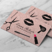 メイクアップアーティスト美しいヘアサロンバラ金ゴールドグリッター 名刺