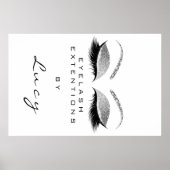 メイクアップアーティスト美しいホワイトアイブロウシルバーグリッター ポスター (正面)