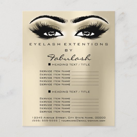 メイクアップアーティスト美しいラッシュグリッターフライヤーアイズ チラシ (正面)