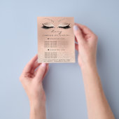 メイクアップアーティスト美しいラッシュグリッタープライスリストスキン チラシ (手)