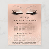 メイクアップアーティスト美しいラッシュグリッタープライスリストスキン チラシ (裏面)