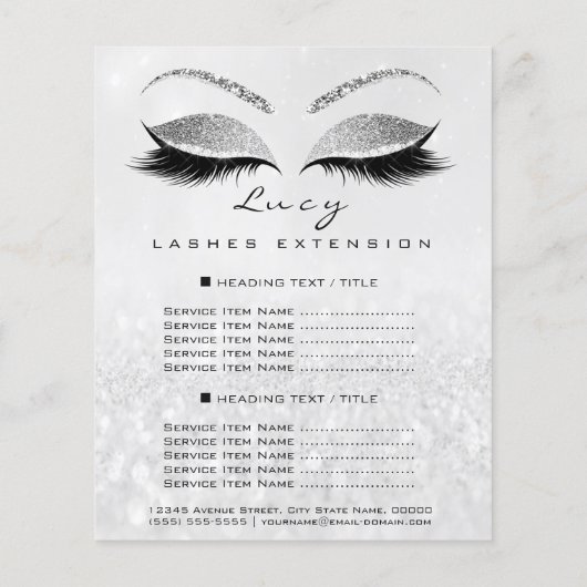 メイクアップアーティスト美しいラッシュグリッター価格表グレー1 チラシ (裏面)