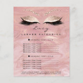 メイクアップアーティスト美しいラッシュグリッター価格表マーブル チラシ (裏面)