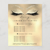 メイクアップアーティスト美しいラッシュグリッター価格表金ゴールド チラシ (裏面)