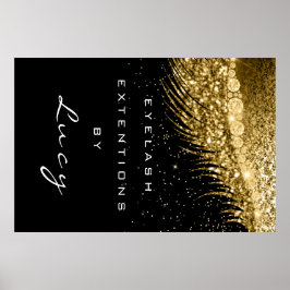 メイクアップアーティスト美しいラッシュゴールデン紙吹雪 ポスター