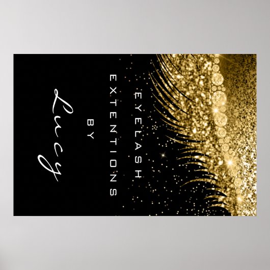 メイクアップアーティスト美しいラッシュゴールデン紙吹雪 ポスター (正面)