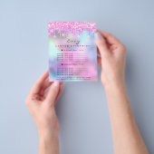 メイクアップアーティスト美しいラッシュプライス一覧ピンクドリップ チラシ (手)