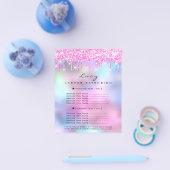 メイクアップアーティスト美しいラッシュプライス一覧ピンクドリップ チラシ (シングル)