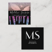 メイクアップアーティスト美しいリップグリッタードリッピング スクエア名刺 (正面/裏面)