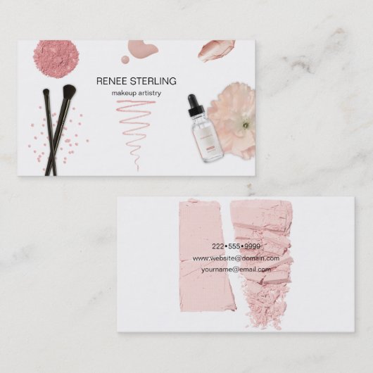 メイクアップアーティスト美しい化粧品名刺 名刺 (正面/裏面)