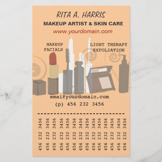 メイクアップアーティスト美しい商品ビジネスサービス チラシ (正面)