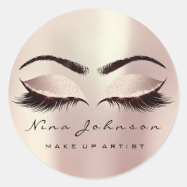 メイクアップアーティスト美しい赤面ピンクアイズグリッターまばたき ラウンドシール