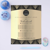 メイクアップアーティスト美しい金ゴールドブラックロゴフライヤー価格 チラシ (シングル)