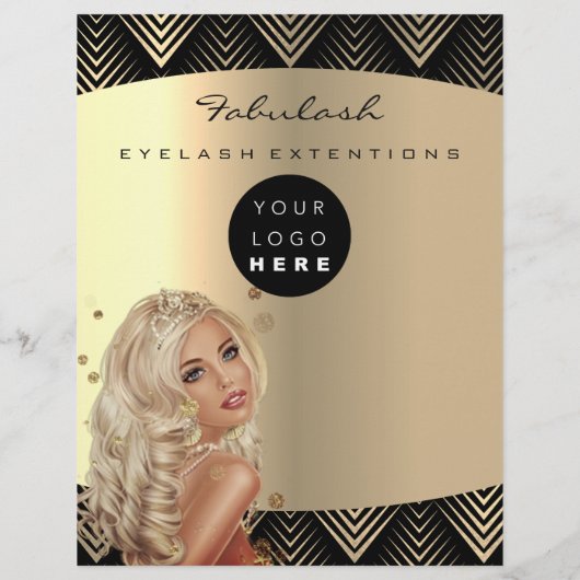 メイクアップアーティスト美しい金ゴールドブラックロゴヘアプライスF チラシ (裏面)