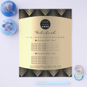 メイクアップアーティスト美しい金ゴールドブラックロゴヘアプライスF チラシ (シングル)