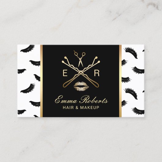 メイクアップアーティスト美容師のプリントサロン 名刺 (正面)