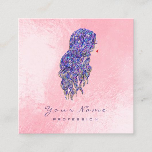 メイクアップアーティスト美容師のラッシュマーメイドスクエア スクエア名刺 (正面)