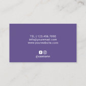 メイクアップアーティスト美容師エレガントバイオレットサロン 名刺 (裏面)