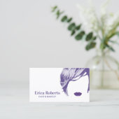 メイクアップアーティスト美容師エレガントバイオレットサロン 名刺 (スタンド正面)