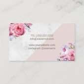 メイクアップアーティスト美容師エレガントフローラサロン 名刺 (裏面)