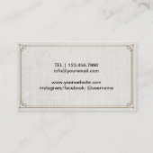 メイクアップアーティスト美容師エレガントフローラシルバー 名刺 (裏面)