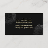 メイクアップアーティスト美容師エレガントブラックフローラ 名刺 (裏面)