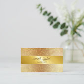 メイクアップアーティスト美容師グラム金ゴールドグリッタースターズ 名刺 (スタンド正面)