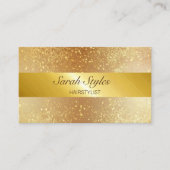 メイクアップアーティスト美容師グラム金ゴールドグリッタースターズ 名刺 (正面)