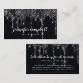 メイクアップアーティスト美容師グリッターが黒く滴る 名刺 (正面/裏面)