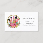 メイクアップアーティスト美容師サロンスパスタイリスト 名刺 (正面)