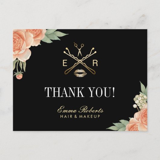 メイクアップアーティスト美容師サロンフローラありがとう ポストカード (正面)