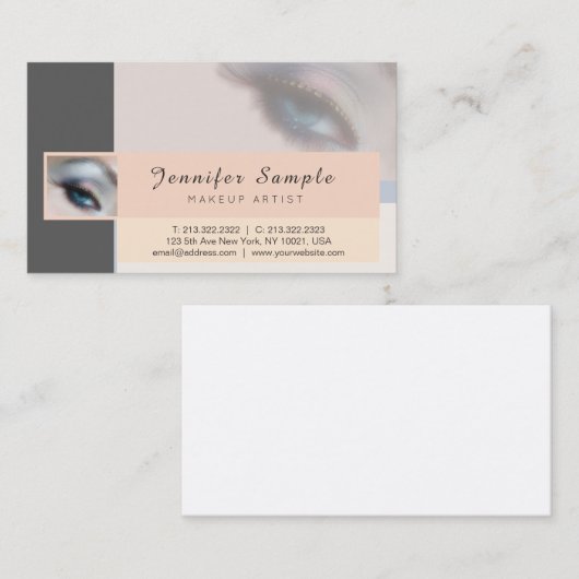 メイクアップアーティスト美容師シルクフィニッシュラグジュアリー 名刺 (正面/裏面)