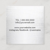 メイクアップアーティスト美容師トレンディーシルバーグリッター スクエア名刺 (裏面)