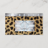 メイクアップアーティスト美容師トレンディーヒョウ印刷 名刺 (裏面)