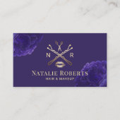 メイクアップアーティスト美容師バイオレットフローラ美しい 名刺 (正面)