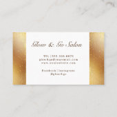 メイクアップアーティスト美容師バラ金ゴールドグリッター星 名刺 (裏面)