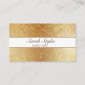 メイクアップアーティスト美容師バラ金ゴールドグリッター星 名刺 (正面)