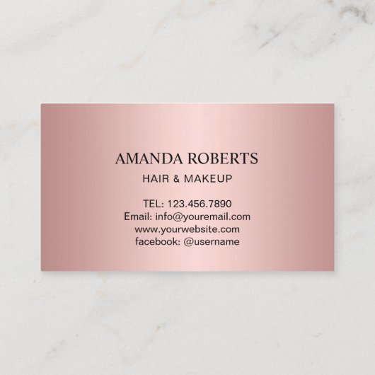 メイクアップアーティスト美容師バラ金ゴールドサロンロイヤリティ ロイヤリティカード (裏面)