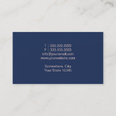 メイクアップアーティスト美容師バラ金ゴールドネイビーブルー 名刺 (裏面)